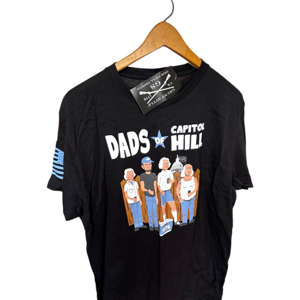 NWT Grunt Style Men’s Lg Black Graphic T-Shirt with Dads of Capitol Hill Design